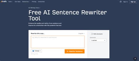 ahrefs sentence rewriter|Free AI Sentence Rewriter Tool .